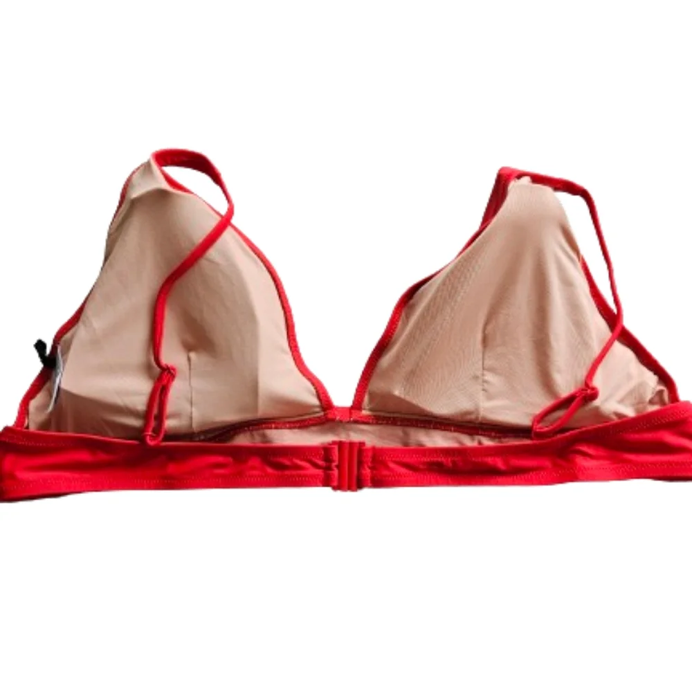 J.Crew plus v neck Moderate Coverage bikini top, 3XL, red
